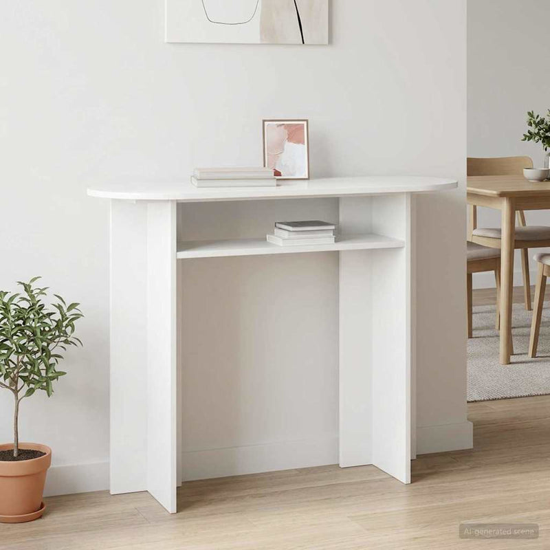 Masă de consolă Alb foarte lucios 100 x 39,5 x 75 cm