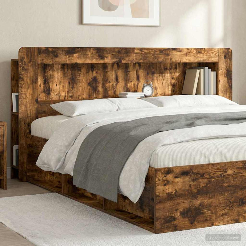 Tablă de pat cu sertar Stejar Afumat 215 x 18,5 x 100 cm