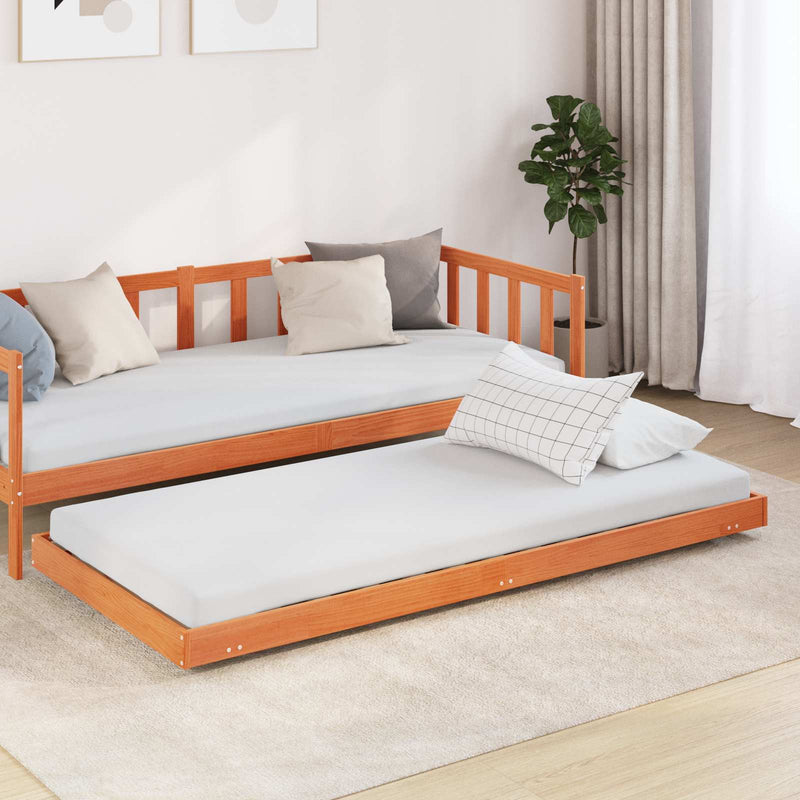 Cadru de pat Maroniu cerat 90 x 190 cm Lemn de pin masiv