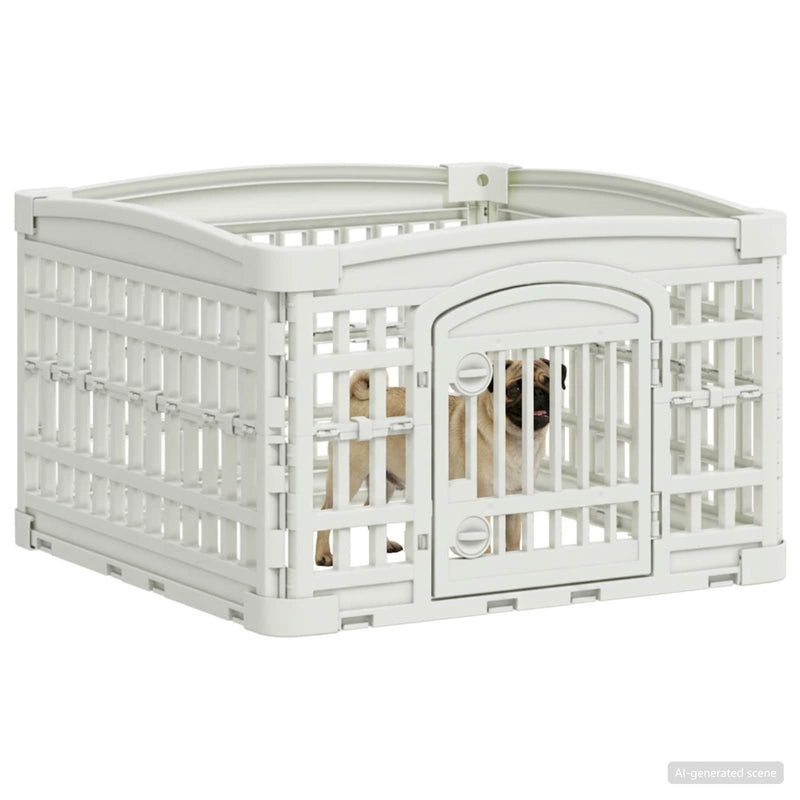 Spațiu de joacă pentru câini cu 4 panouri 60 x 60 x 38 cm Alb