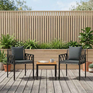 Set de Mobilier pentru Exterior 3 buc. Gri și gri închis
