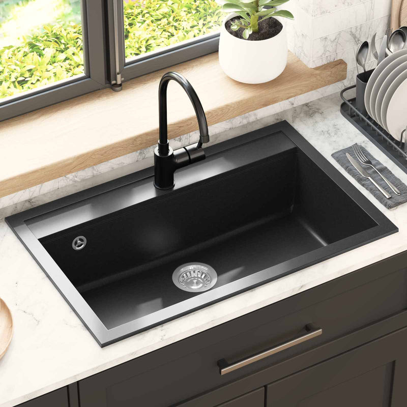 Chiuvetă Granit 795 x 505 mm Negru