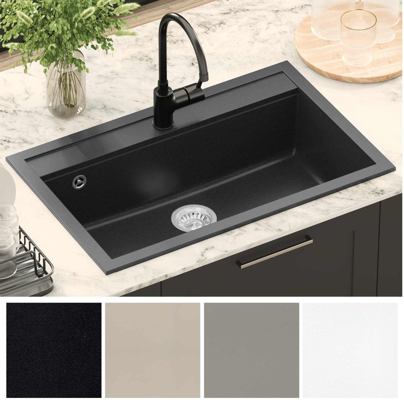 Chiuvetă Granit 795 x 505 mm Negru