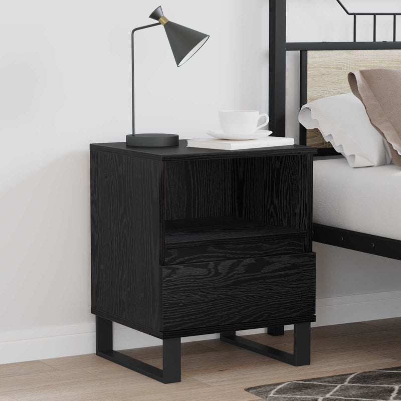 Dulap de pat Stejar Negru 40 x 35 x 50 cm Lemn prelucrat