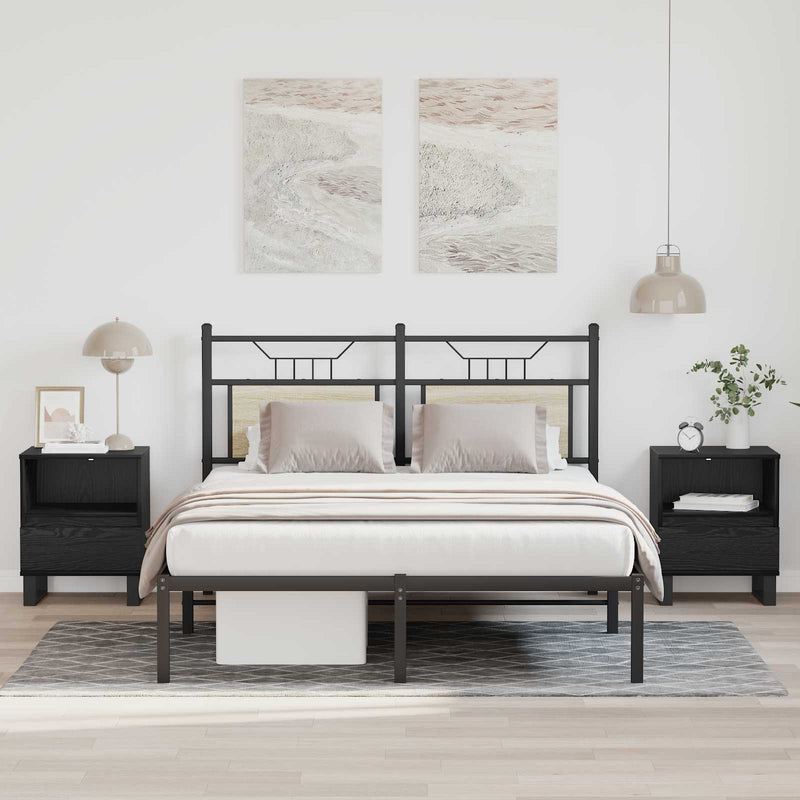 Dulap de pat Stejar Negru 40 x 35 x 50 cm Lemn prelucrat