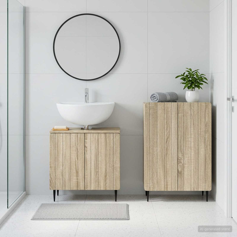 Set de dulapuri pentru baie, 2 piese ZWOLLE Stejar Sonoma