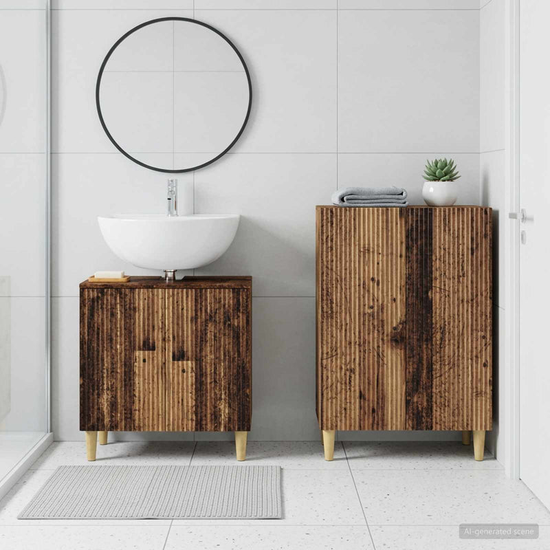 Set de dulapuri pentru baie, 2 piese ARNHEM Lemn vechi