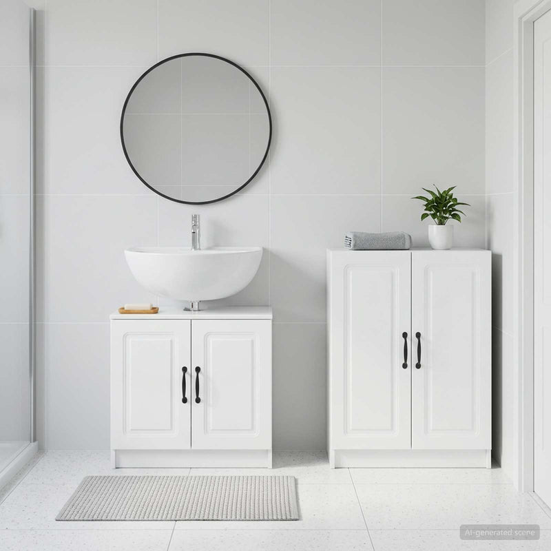 Set de dulapuri pentru baie, 2 piese UTRECHT Alb foarte lucios