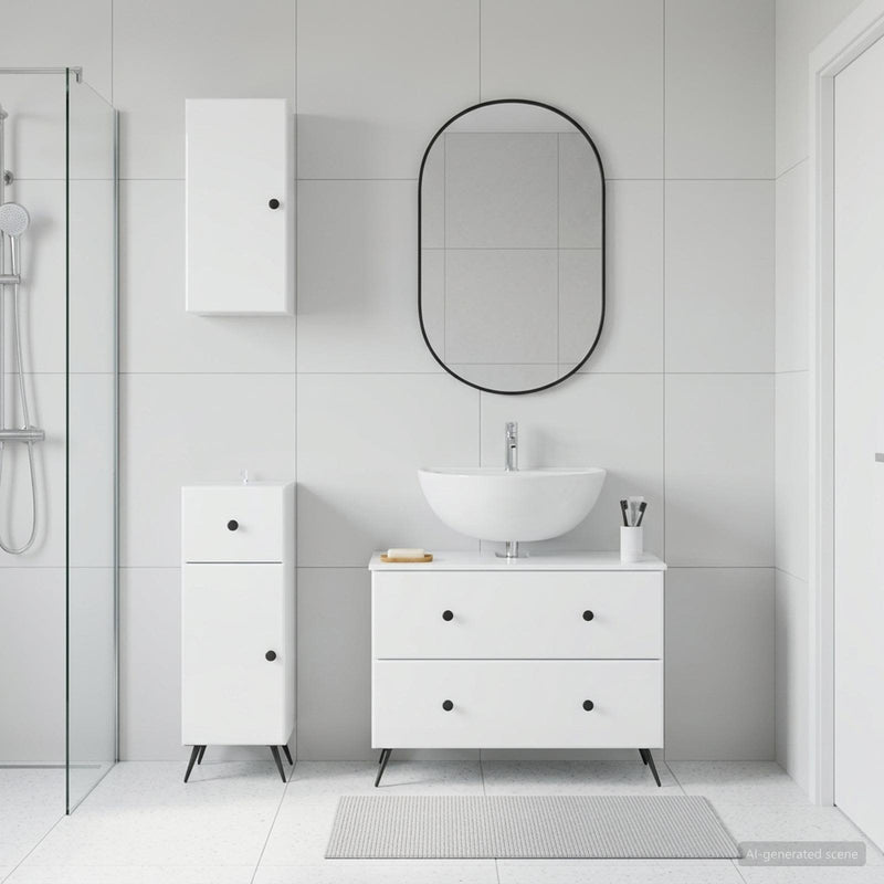Set de cabinet pentru baie cu 3 piese BREDA Alb foarte lucios