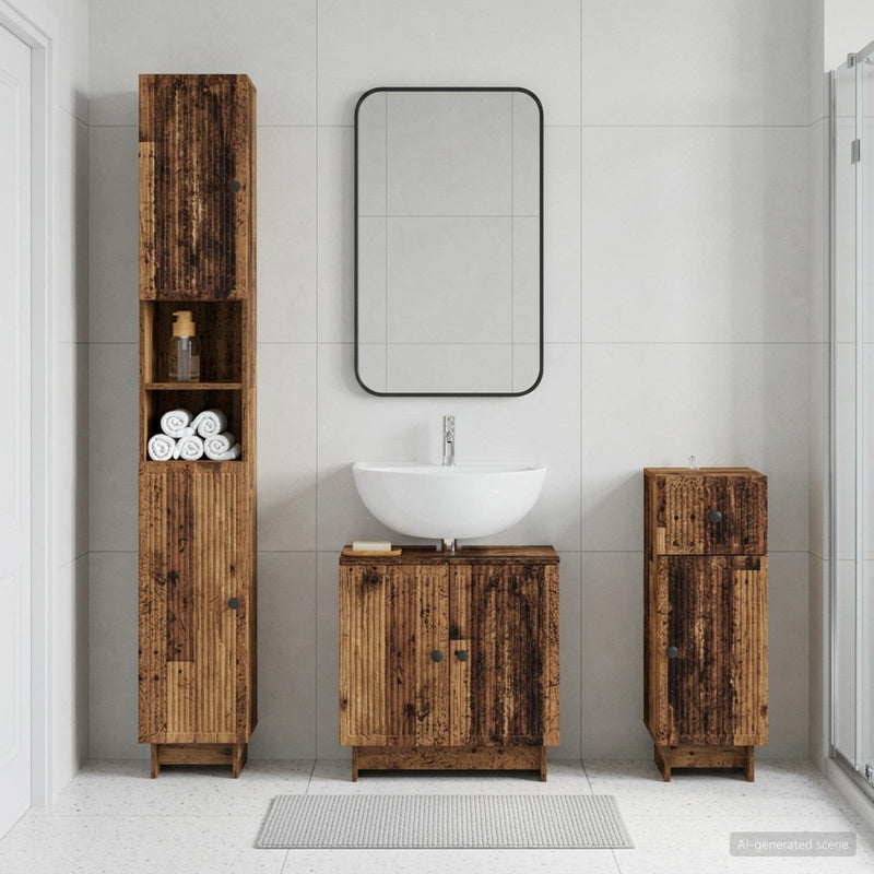Set de cabinet pentru baie cu 3 piese EDE Lemn prelucrat