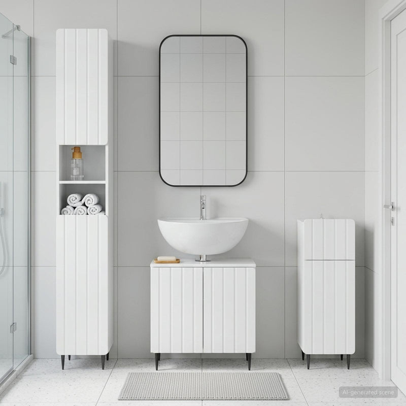 Set de cabinet pentru baie cu 3 piese ZWOLLE Lemn prelucrat