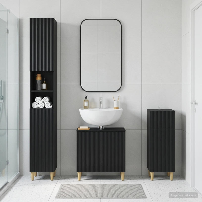 Set de cabinet pentru baie cu 3 piese ARNHEM Lemn prelucrat