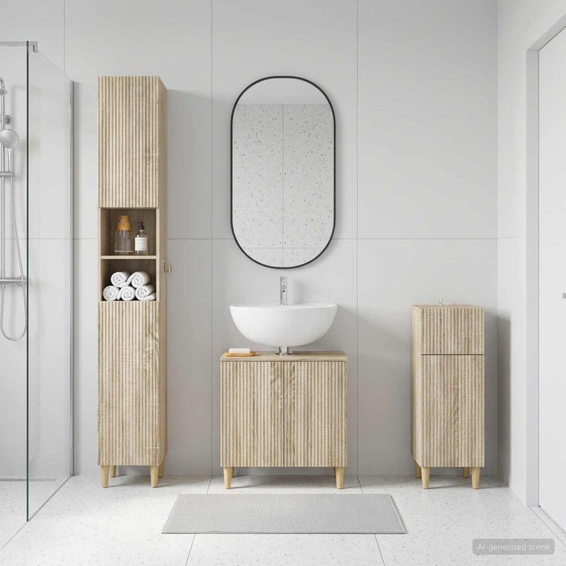 Set de cabinet pentru baie cu 3 piese ARNHEM Lemn prelucrat