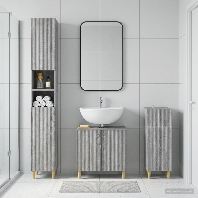 Set de cabinet pentru baie cu 3 piese ARNHEM Lemn prelucrat