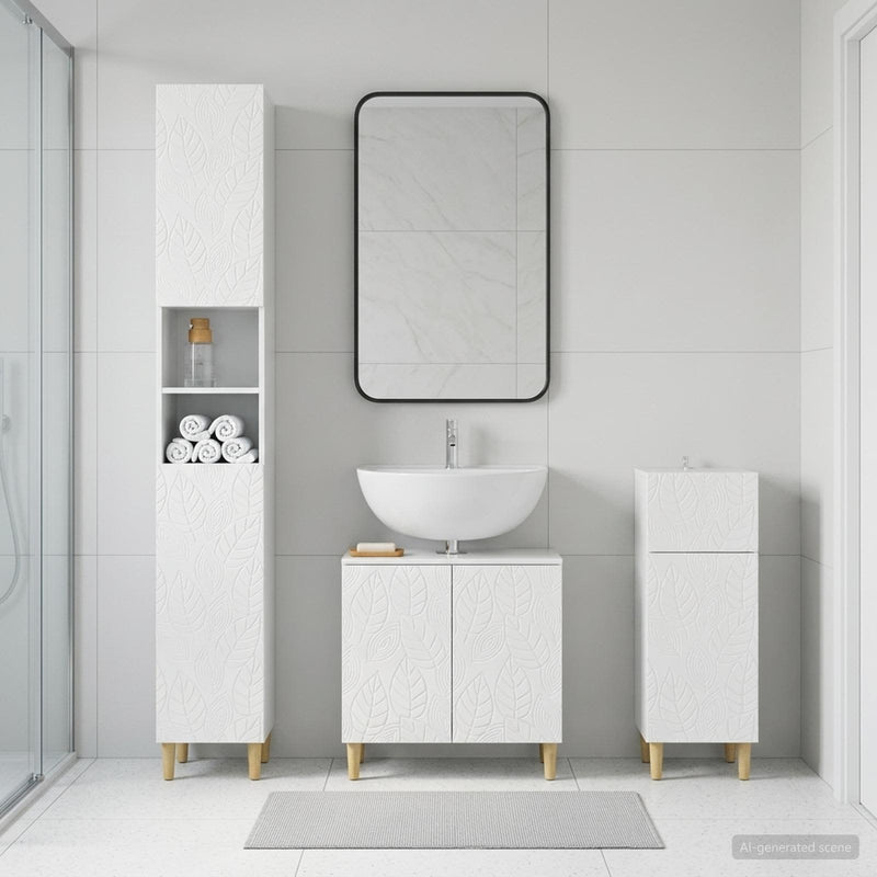 Set de cabinet pentru baie cu 3 piese DELFT Lemn prelucrat