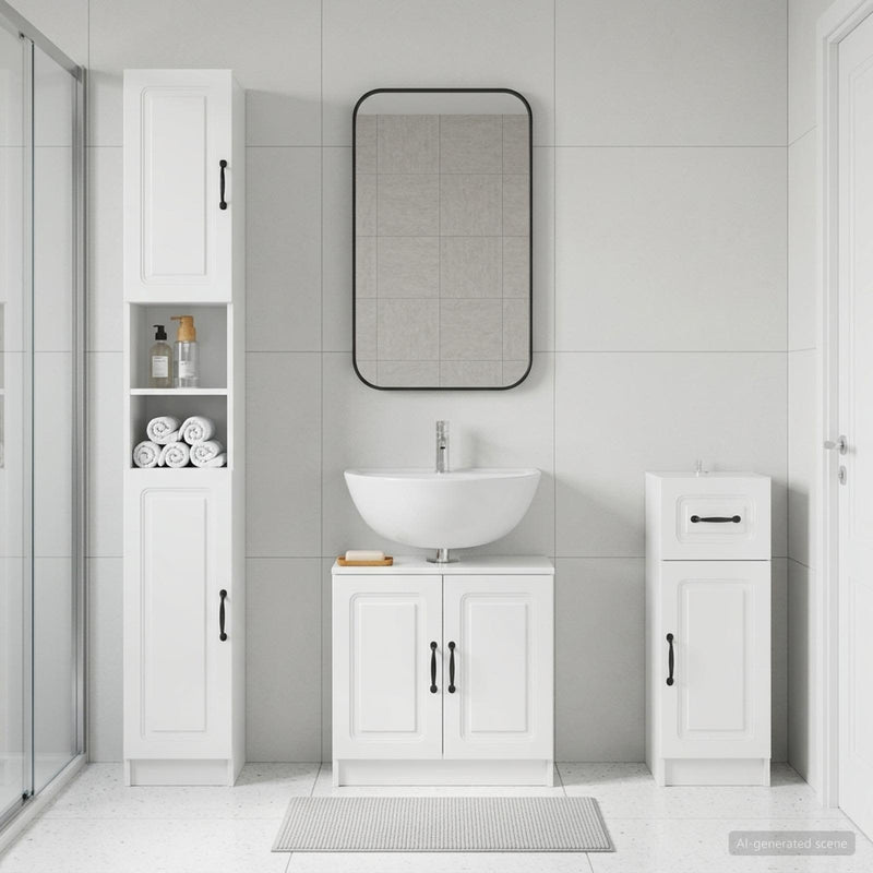 Set de cabinet pentru baie cu 3 piese UTRECHT Lemn prelucrat