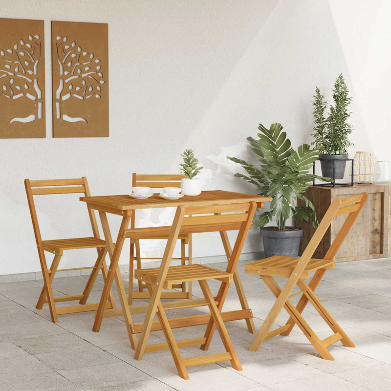 Scaune de grădină pliante 4 buc. natural Lemn Solid de Acacia