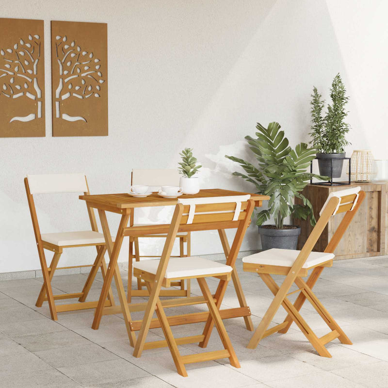 Scaune Bistro pentru Exterior 4 buc. Alb crem