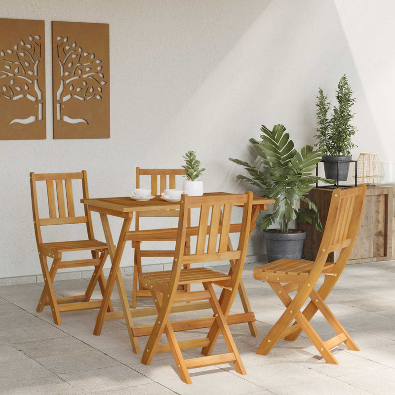 Scaune Bistro pentru Exterior natural Lemn Solid de Acacia