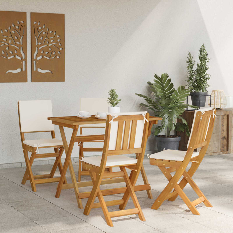 Scaune Bistro pentru Exterior 4 buc. Alb crem