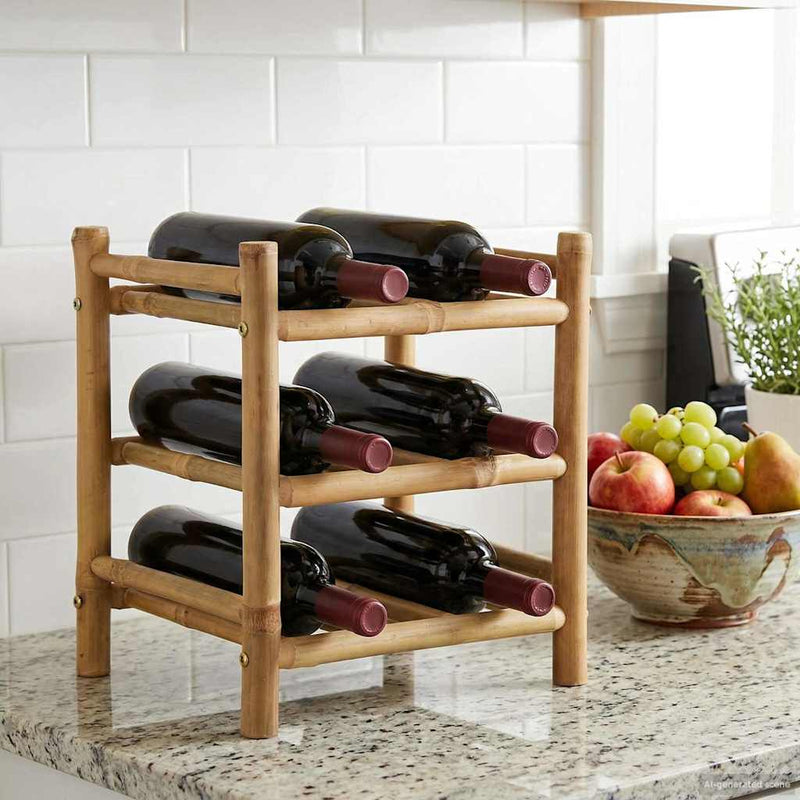 Raft pentru vin Bambus natural
