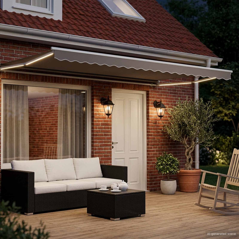 Cadru copertină retractabil electric Alb 4 × 3 m Aluminiu