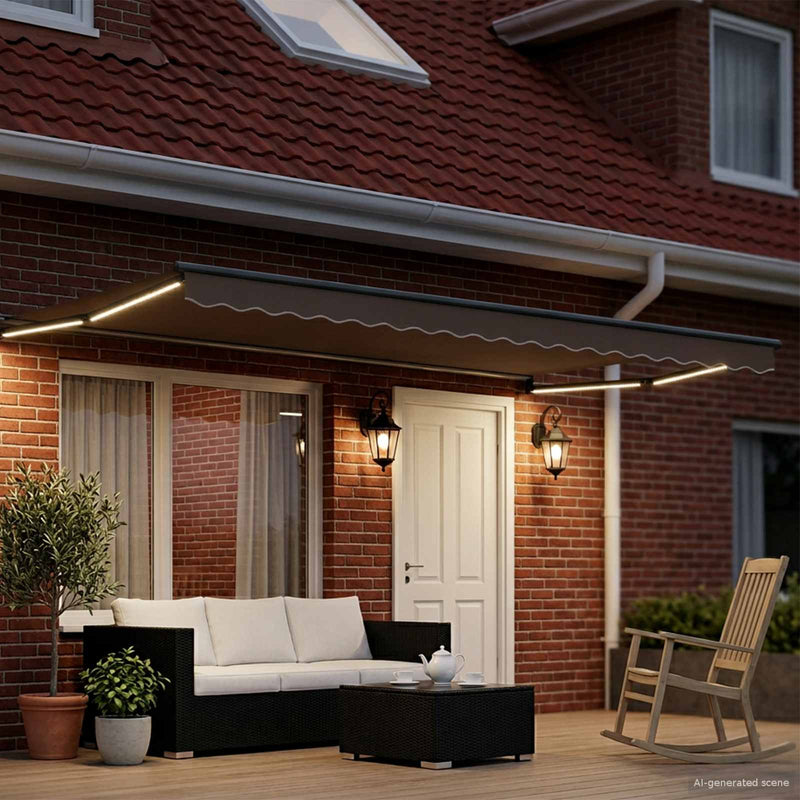 Cadru copertină retractabil electric Antracit 4 × 3 m Aluminiu