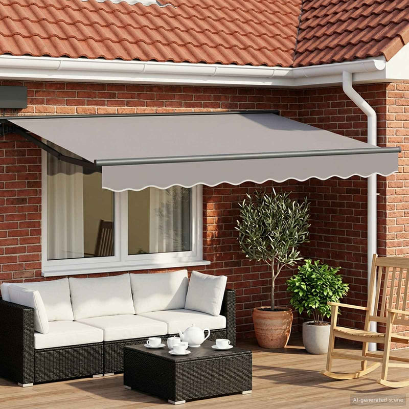 Cadru copertină retractabil electric Antracit 3,5 x 2,5 m Oțel