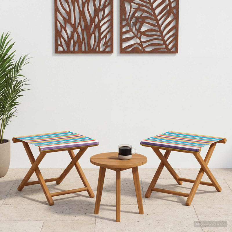 Scaun de plajă 2 pcs Lemn de eucalipt masiv Multicolour
