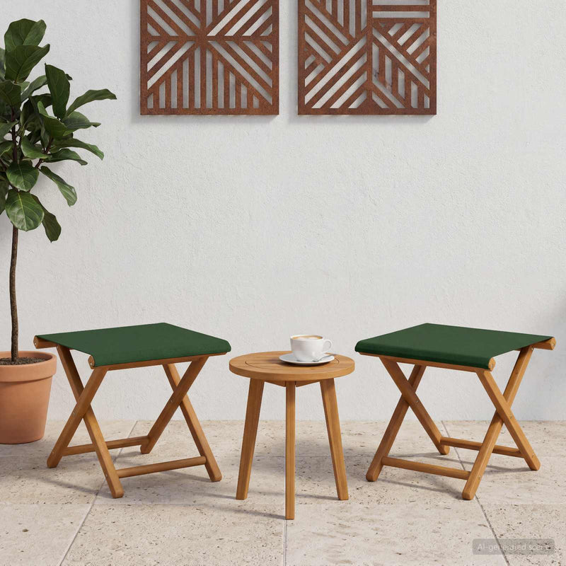 Scaun de plajă 2 pcs Lemn de eucalipt masiv Verde