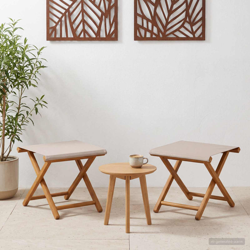 Scaun de plajă 2 pcs Lemn de eucalipt masiv Bej