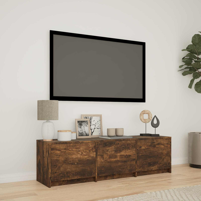 Mobilier TV cu LED 140 x 34 x 40 cm Stejar Afumat