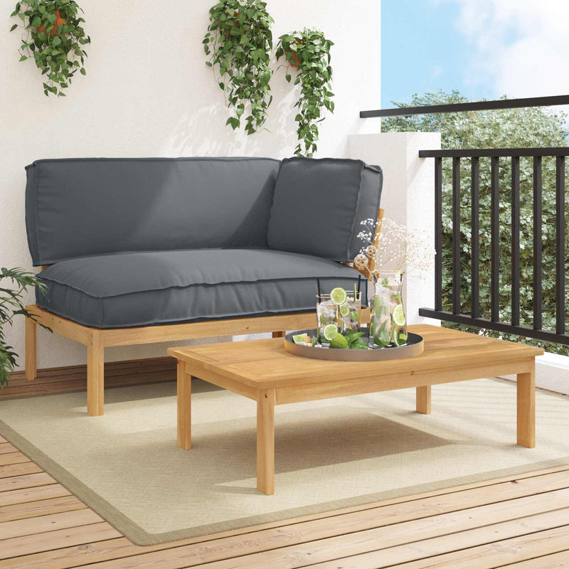 Set de canapea 2 buc. Antracit Lemn Solid de Acacia