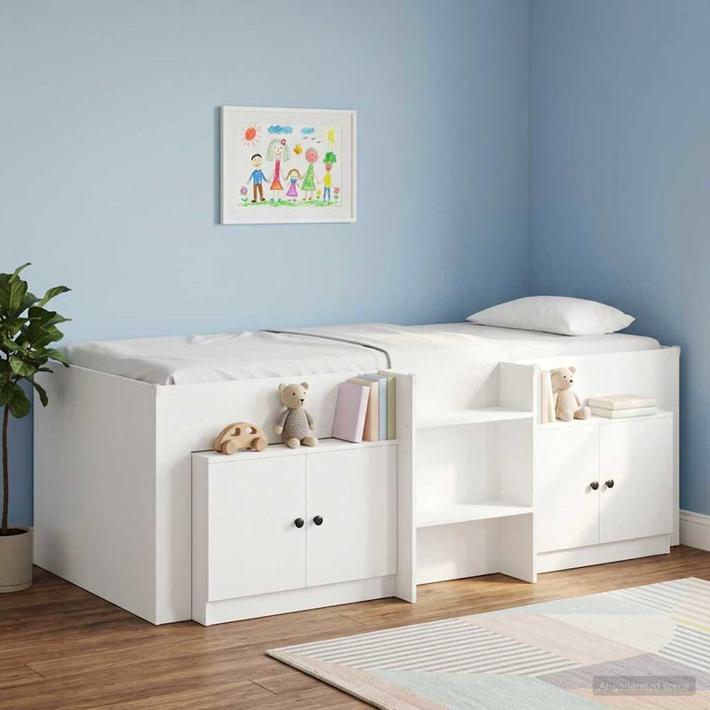 Dulap de depozitare pentru pat loft 2 buc. Alb 66 x 35 x 48 cm