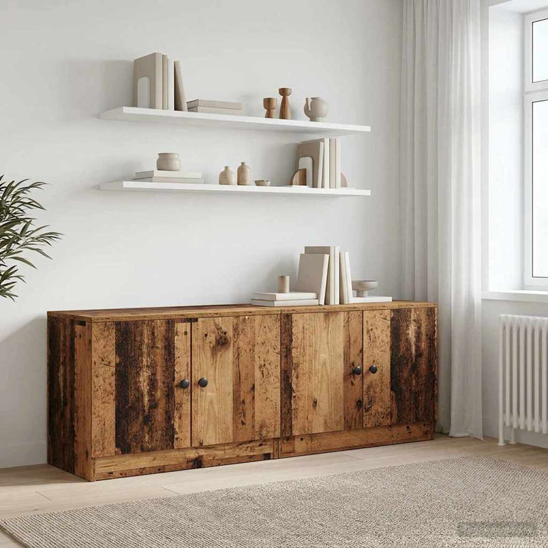 Dulap de depozitare pentru pat loft 2 buc. Lemn vechi