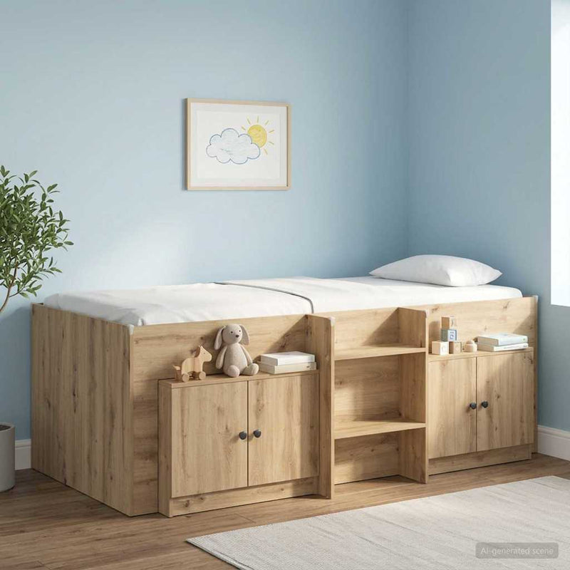 Dulap de depozitare pentru pat loft 2 buc. Stejar Artizanal