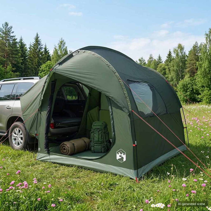 Cort pentru mașină Verde Army 3 persoane Poliester și oțel