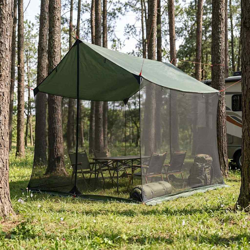 Cort de camping cu pereți din plasă Verde Army
