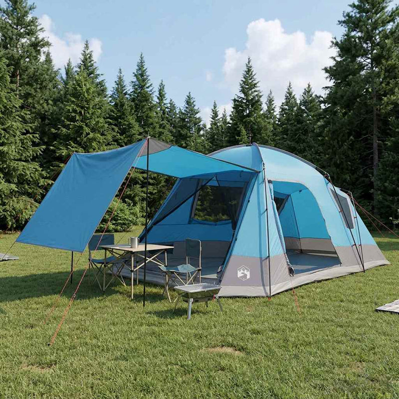 Tent Cabină cu acoperiș albastru 12-Persoane Poliester și oțel