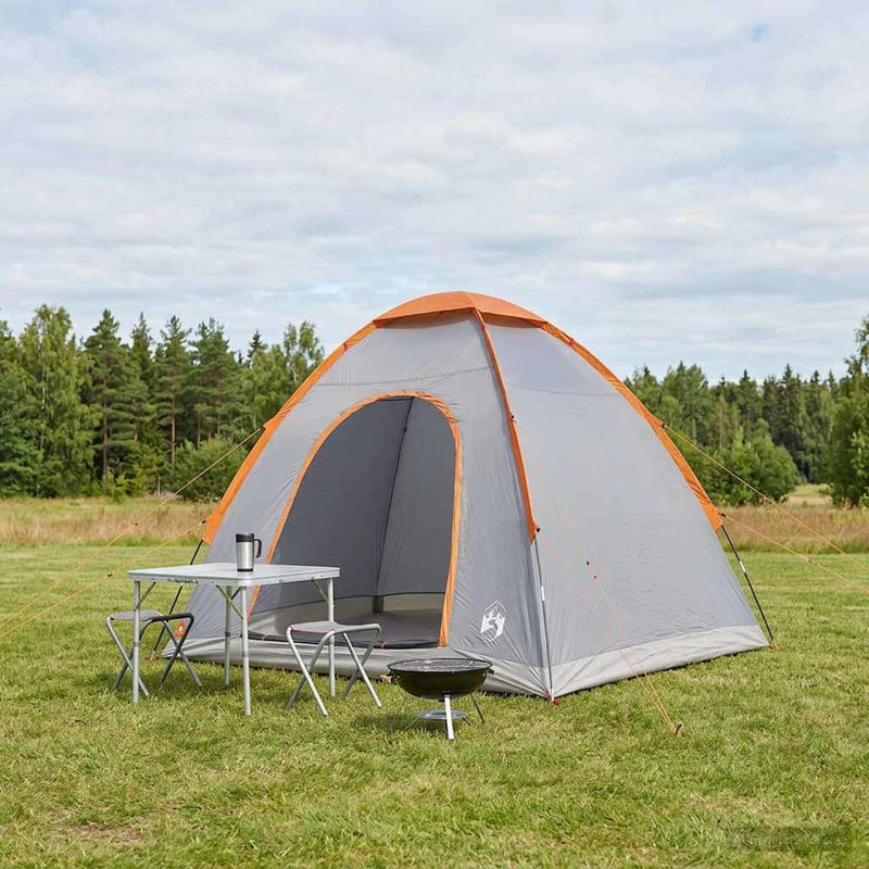 Cort de Camping 2 persoană Gri și Portocalie
