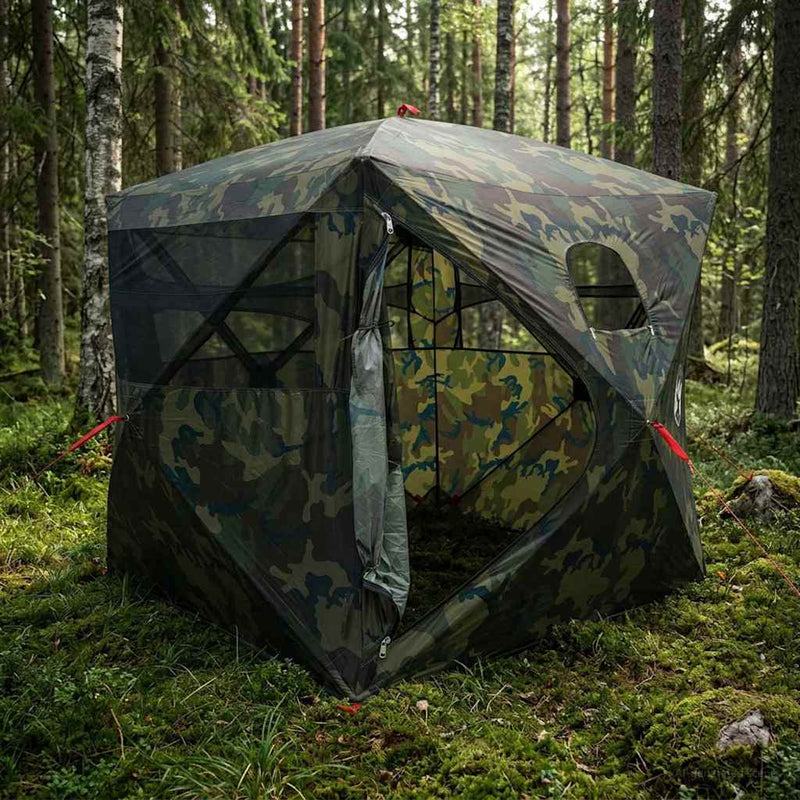 Cort de vânătoare Camuflaj 2 persoane Poliester și oțel