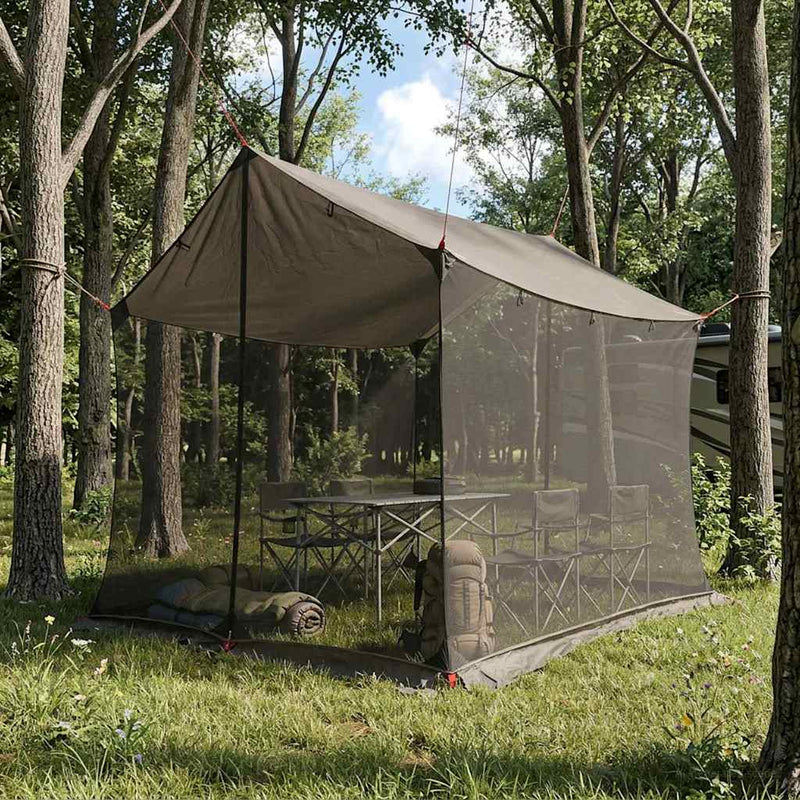 Cort de camping cu pereți din plasă Culoare Maro Gri