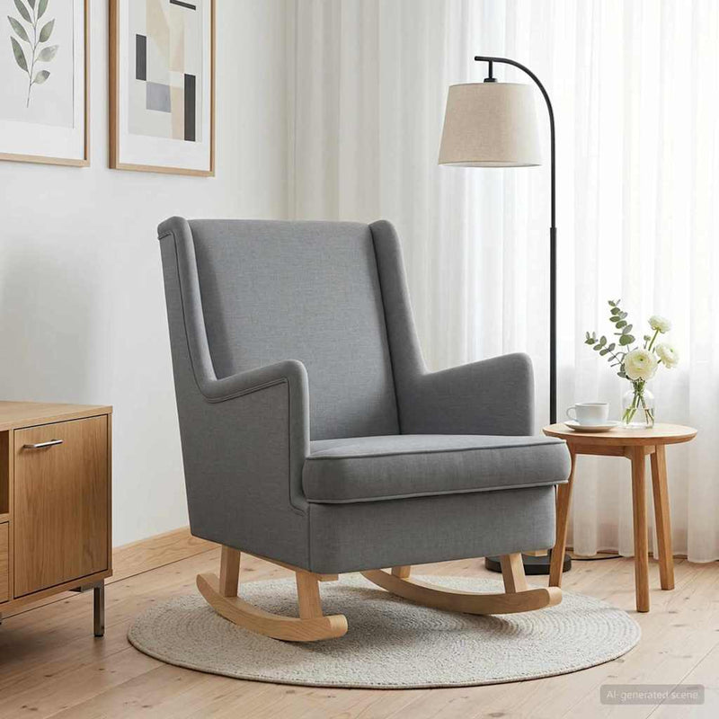 Scaun balansoar Gri deschis 62 x 80 x 85 cm țesătură