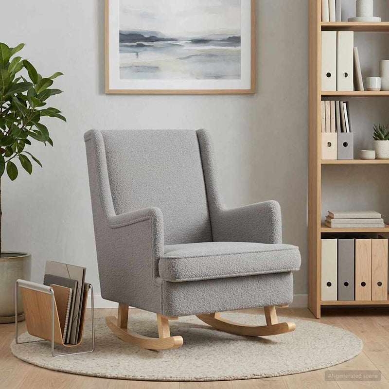 Scaun balansoar Gri deschis 62 x 80 x 85 cm Bouclé