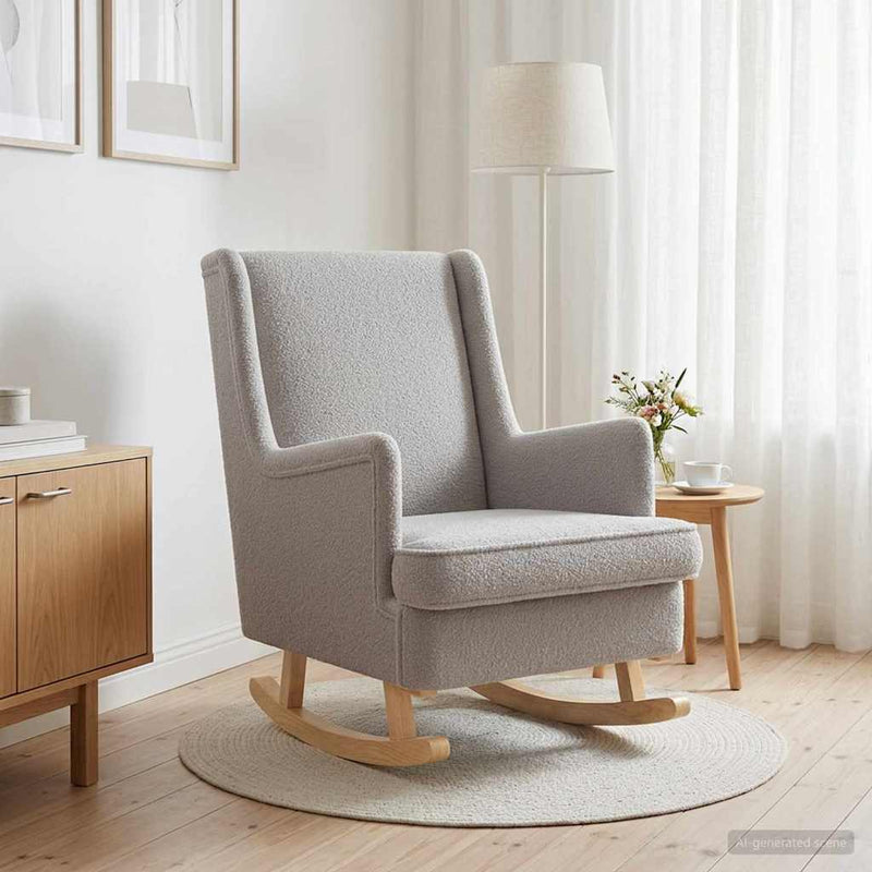 Scaun balansoar Gri deschis 62 x 80 x 85 cm Bouclé