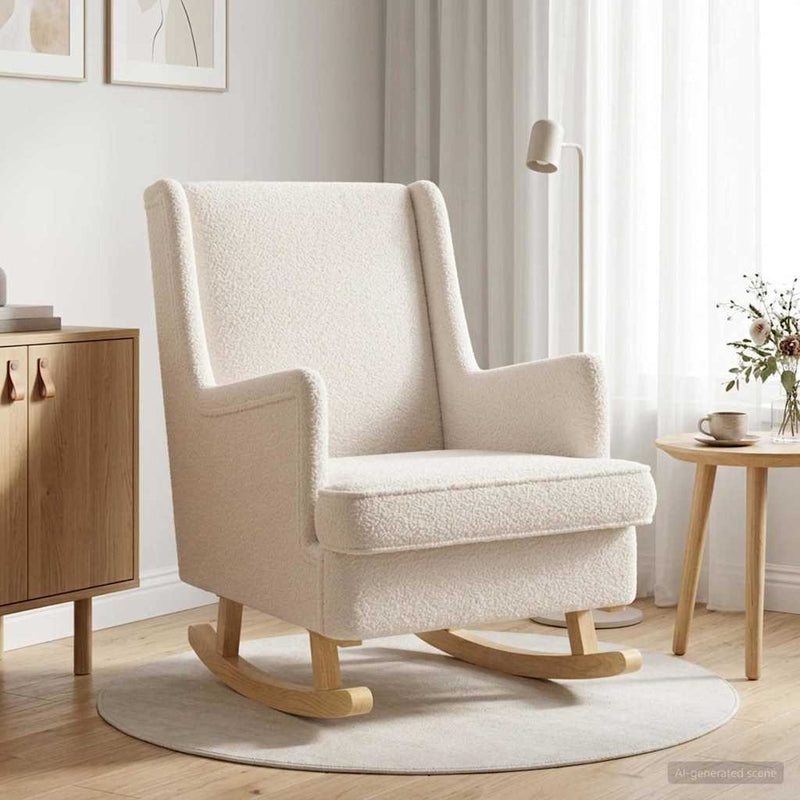 Scaun balansoar Crem 62 x 80 x 85 cm Bouclé