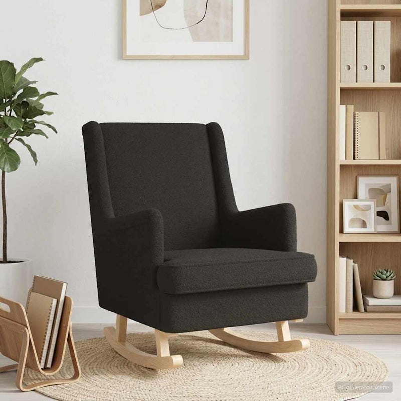 Scaun balansoar Negru 62 x 80 x 85 cm Bouclé