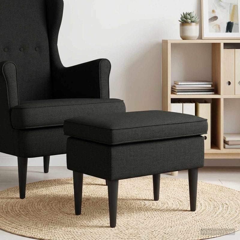 Taburet Negru 55 x 35 x 41 cm Țesătură