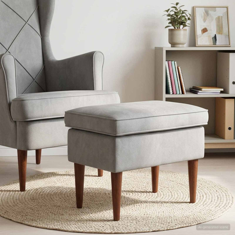 Taburet Gri deschis 55 x 35 x 41 cm Catifea