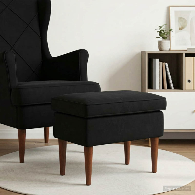 Taburet Negru 55 x 35 x 41 cm Catifea